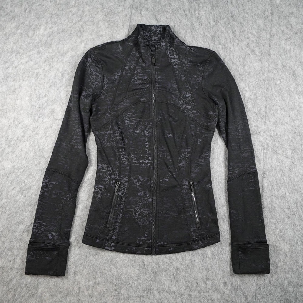 Lululemon Jacket Women 4 Black Define Luxtreme Untamed Jacquard Spray Dye